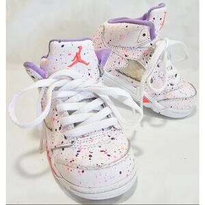 Nike Air Jordan 5 Retro SE Easter Toddler Sneakers Size 5c Paint Splatter EUC